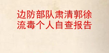 边防部队肃清郭徐流毒个人自查报告