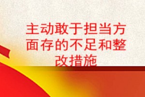 主动敢于担当方面存的不足和整改措施