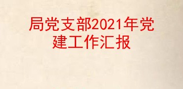 局党支部2021年党建工作汇报