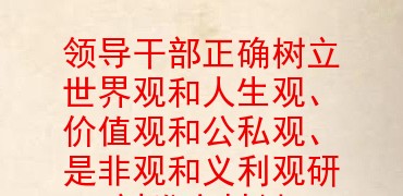 领导干部正确树立世界观和人生观价值观和公私观是非观和义利观研讨