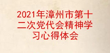 2021年漳州市第十二次党代会精神学习心得体会