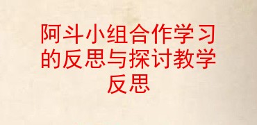 阿斗小组合作学习的反思与探讨教学反思