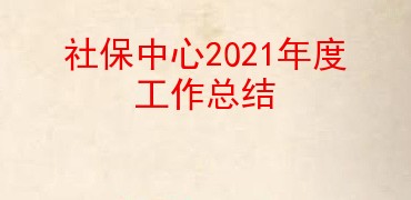 社保中心2021年度工作总结