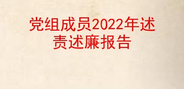 党组成员2022年述责述廉报告