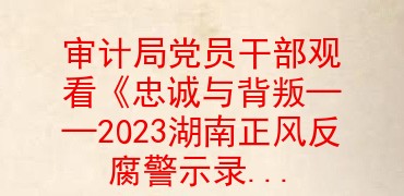 审计局党员干部观看《忠诚与背叛――2023湖南正风反腐警示录》心得体会