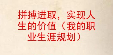 拼搏進取實現人生的價值我的職業生涯規劃