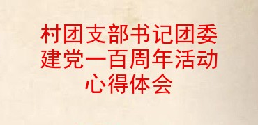 村团支部书记团委建党一百周年活动心得体会