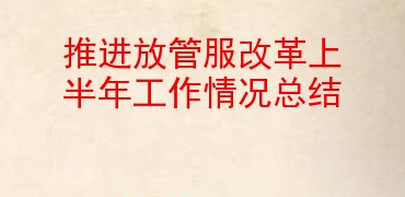推进放管服改革上半年工作情况总结