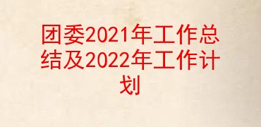 团委2021年工作总结及2022年工作计划
