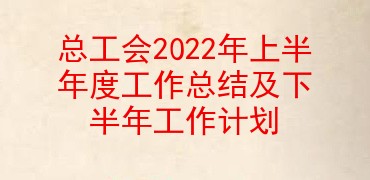 总工会2022年上半年度工作总结及下半年工作计划