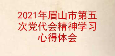 2021年眉山市第五次党代会精神学习心得体会