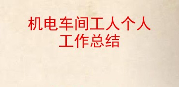 機電車間工人個人工作總結