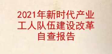 2021年新时代产业工人队伍建设改革自查报告
