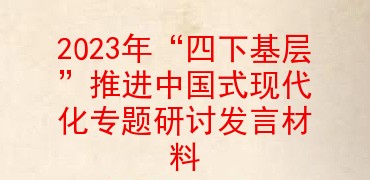 2023年“四下基层”推进中国式现代化专题研讨发言材料