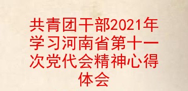 共青团干部2021年学习河南省第十一次党代会精神心得体会