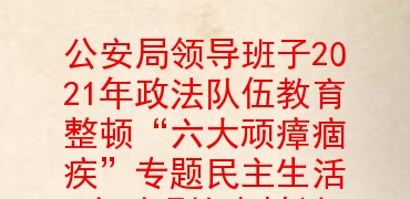 公安局領導班子2021年政法隊伍教育整頓六大頑瘴痼疾專題民主生活會