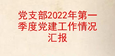 党支部2022年第一季度党建工作情况汇报