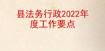 县法务行政2022年度工作要点