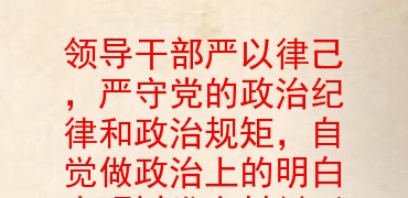 严守党的政治纪律和政治规矩,自觉做政治上的明白人研讨发言材料(单位