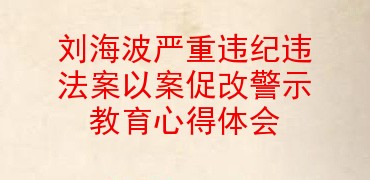 刘海波严重违纪违法案以案促改警示教育心得体会