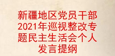 新疆地区党员干部2021年巡视整改专题民主生活会个人发言提纲