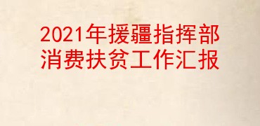 2021年援疆指挥部消费扶贫工作汇报