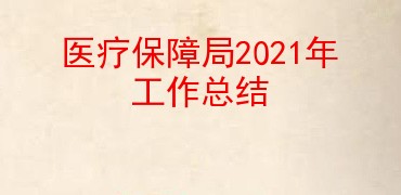 医疗保障局2021年工作总结