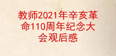 教师2021年辛亥革命110周年纪念大会观后感