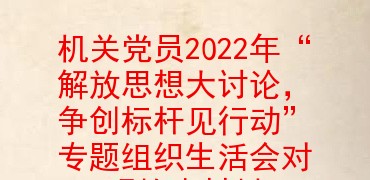 机关党员2022年“解放思想大讨论，争创标杆见行动”专题组织生活会对照检查材料