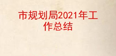 市规划局2021年工作总结