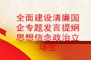 全面建设清廉国企专题组织生活会对照检查材料思想信念政治立场主