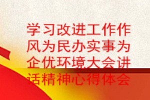 学习改进工作作风为民办实事为企优环境大会讲话精神心得体会