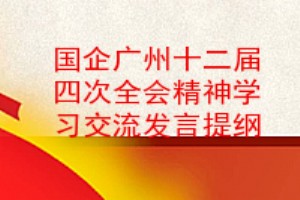 国企党员广州市委十二届四次全会精神学习交流发言提纲