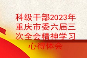 科级干部2023年重庆市委六届三次全会精神学习心得体会