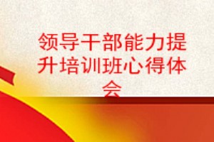 领导干部能力提升培训班心得体会,领导干部综合能力提升培训班心得